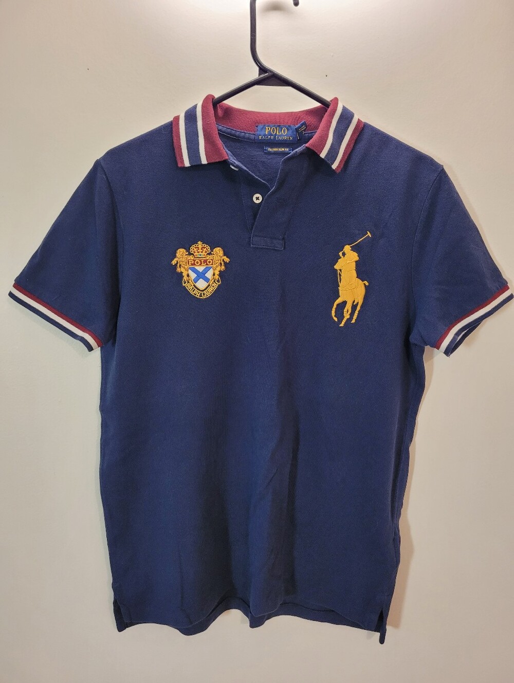 Polo Ralph Lauren Men’s Navy Polo Shirt Big Pony Custom Slim Fit - Size S